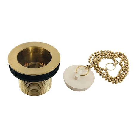 Kingston Brass 112 Chain and Stopper Tub Drain with 112 Body Thread, Brushed Brass DSP15SB